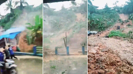 IMAGENS FORTES: deslizamento de terra destrói casa, mata mãe e filho