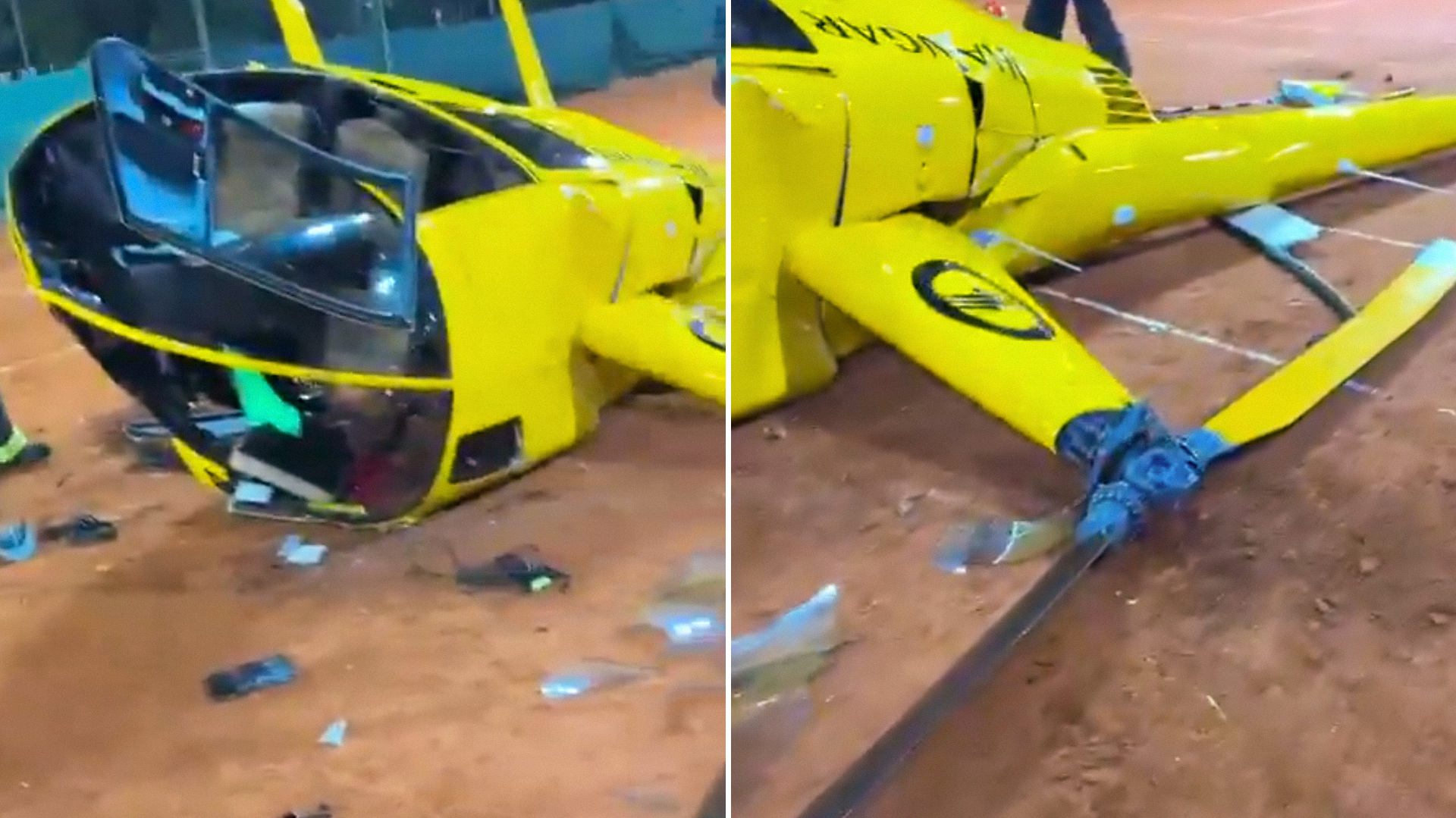 Helicóptero cai em quadra de tênis em Buenos Aires - VÍDEO