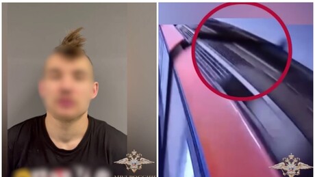 Bêbado viaja em cima do trem no metrô de Moscou