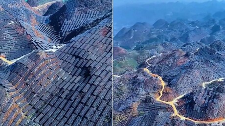 VÍDEO: milhares de painéis solares cobrem as montanhas de Guizhou, na China