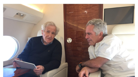 FOTOS: divulgadas imagens de Noam Chomsky com Jeffrey Epstein em jatinho