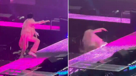 VÍDEO: astro do rock cai do palco ao tropeçar durante show