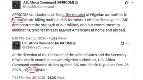 Pentágono erra nome de estado nigeriano ao anunciar ataque ordenado por Trump