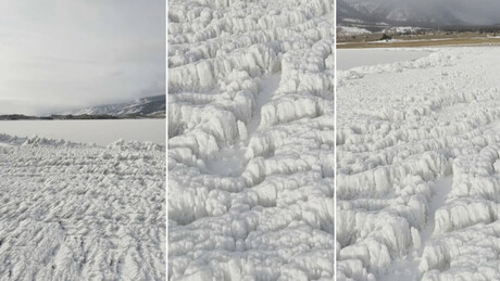 VÍDEO: As incríveis esculturas de gelo formadas pelo frio e vento no lago Baikal, o mais profundo da terra