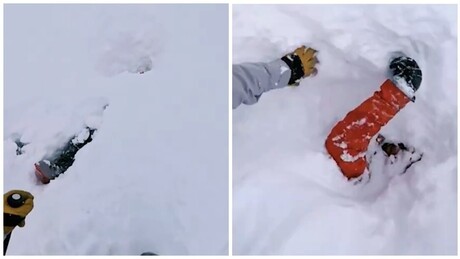 VÍDEO: Resgate dramático: homem sobrevive após ser soterrado por neve na Suíça