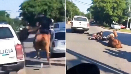 Assaltantes fogem a cavalo, mas acabam detidos pela polícia na Argentina