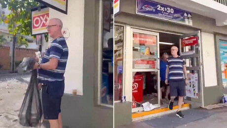 VÍDEO: 'Gringos' americanos saqueiam mercadoria de loja atacada pelo narcotráfico no México 