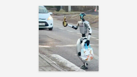 VÍDEO: Robô é flagrado com 'cerveja' em rua da Polônia e viraliza