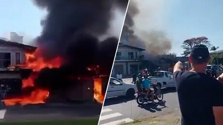 VÍDEO: Confira o momento exato da queda do avião de pequeno porte no RS