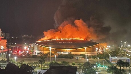 VÍDEO: Incêndio atinge Velódromo do Parque Olímpico no Rio de Janeiro