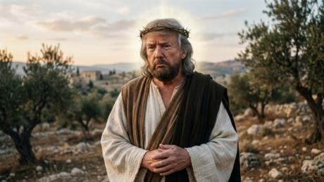 Trump posta imagem se retratando como Jesus