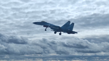 VÍDEO: Caça Su-35S fornece cobertura para tropas russas em zona da operação especial na Ucrânia