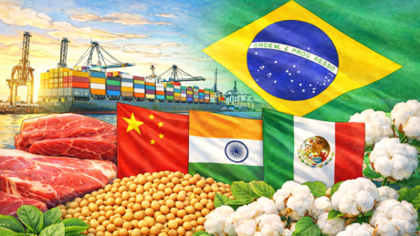 Agro brasileiro amplia exportações com avanço em China, Índia e México