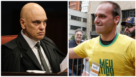 Eduardo Bolsonaro questiona decisão de Moraes  por fotos no casamento de Tabata Amaral