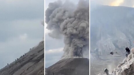 VÍDEO: Turistas presenciam perigosa explosão durante erupção do vulcão Santiaguito na Guatemala