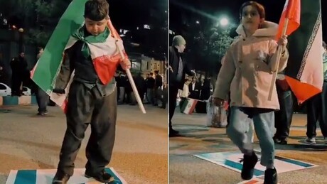 VÍDEO: Crianças iranianas pisoteiam bandeiras dos EUA e de Israel em ato público