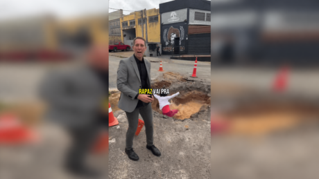 'Prefeito tiktoker' encomenda buraco fake para gravar vídeo