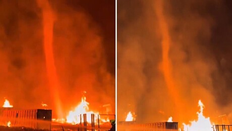 VÍDEO: Incêndio em fábrica na Espanha gera tornado de fogo e força evacuação