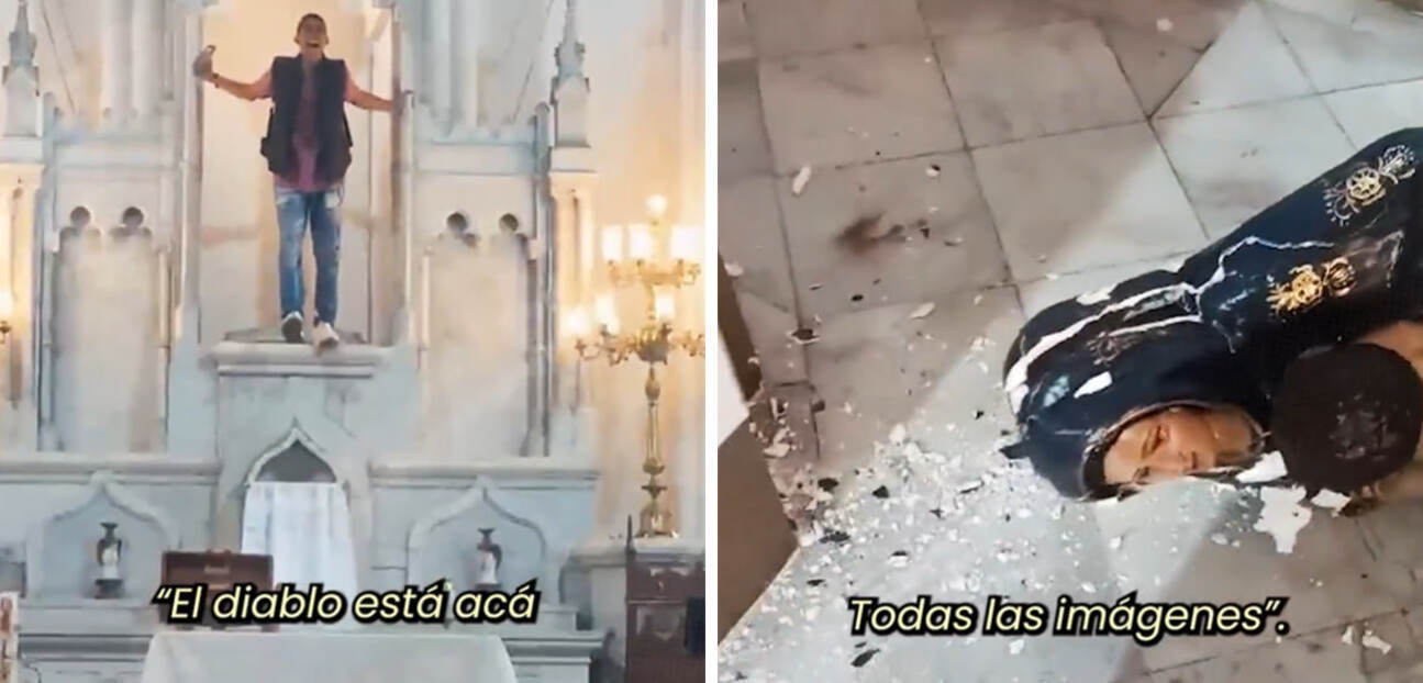 VÍDEO: Homem invade igreja histórica na Colômbia gritando 'sou o 666'