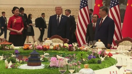 Trump e Xi participam de banquete de Estado