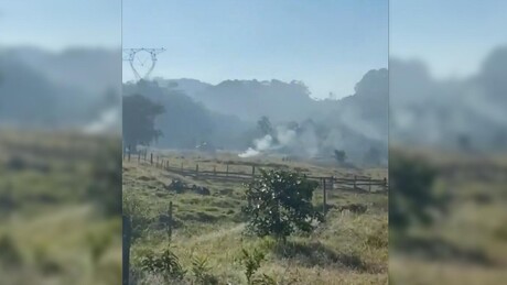 VÍDEO: Aeronave cai em Santa Catarina e mobiliza bombeiros