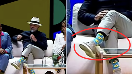 Lula usa meia com carinhas em evento de cultura no Rio de Janeiro
