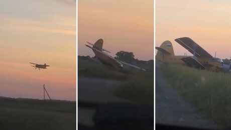 VÍDEO: Avião perde controle e cai em rodovia