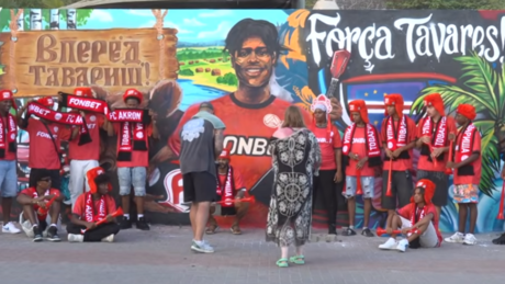 Primeiro grafite em língua russa em Cabo Verde: homenagem a jogador da Copa que integra time russo
