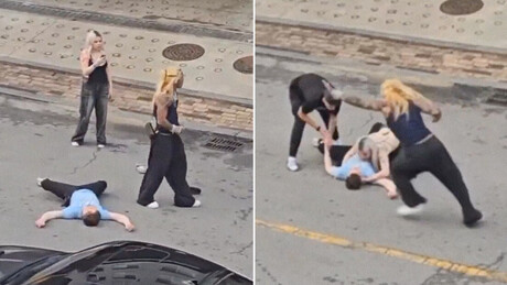 IMAGENS FORTES: Americano embriagado espanca na rua funcionários de base dos EUA na Coreia do Sul