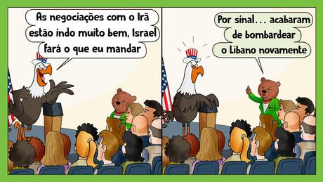 Trump diz que controla Netanyahu, mas a realidade é "um pouco" diferente.