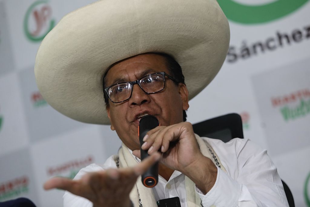 Candidato à Presidência do Peru Roberto Sánchez