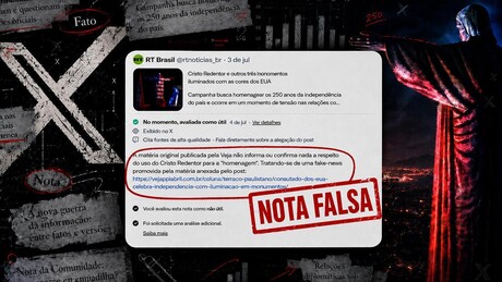 RT Brasil é vítima de 'nota da comunidade' mentirosa no X