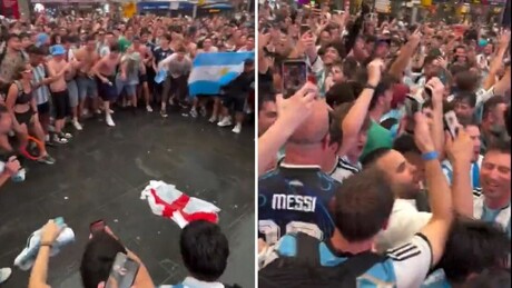 VÍDEO: Argentinos pisoteiam e cospem em bandeira inglesa