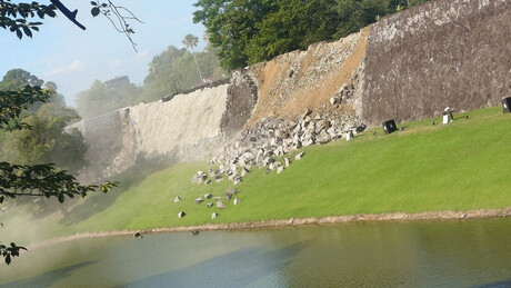 VÍDEO: Muralha de 400 anos de lendário castelo japonês desaba durante forte terremoto