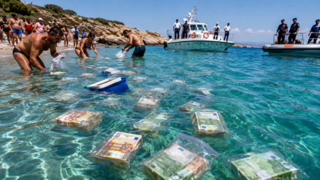 VÍDEO: Banhistas encontram mais de 700 mil euros flutuando no mar