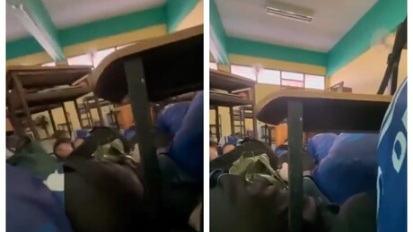 VÍDEO FORTE: Alunos se escondem debaixo das carteiras durante tiroteio na Tailândia