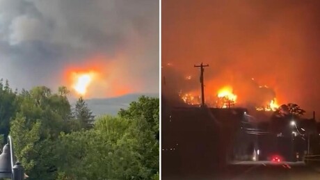 VÍDEO: Incêndio florestal força evacuação total de distrito no Canadá