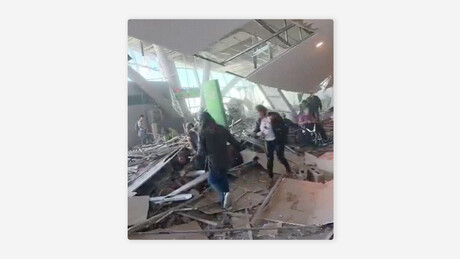 VÍDEOS: Teto de aeroporto desaba após forte terremoto na Colômbia