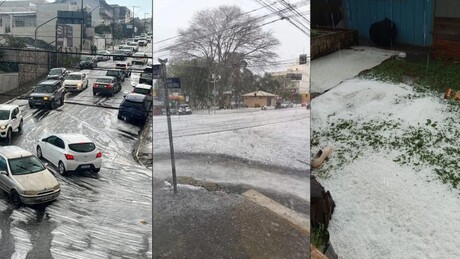 VÍDEO: 'Parece neve!' — Forte temporal de granizo atinge cidades do interior de SC e PR