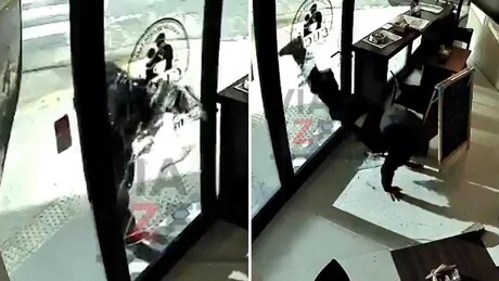 VÍDEO: Homem dá cabeçada em porta de vidro para roubar cafeteria na Argentina
