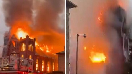 VÍDEO: Igreja histórica de 116 anos pega fogo nos EUA causando desabamento da torre