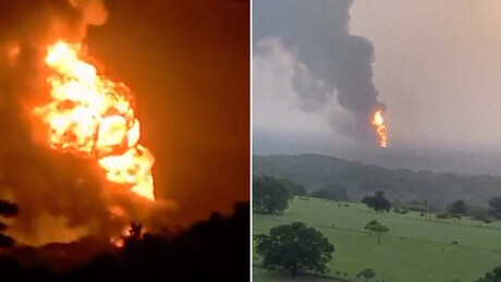 VÍDEO: Explosão seguida de incêndio em poço de salmoura deixam vítimas no México