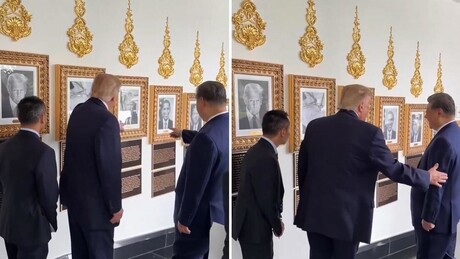 VÍDEO: Veja como Xi reage quando Trump mostra o 'retrato' de Biden