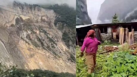 VÍDEO CHOCANTE: Montanha desaba em segundos durante tempestades no Nepal