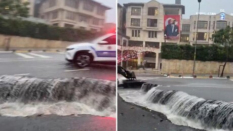 VÍDEO: Tempestade provoca caos e abre fenda em avenida de Istambul