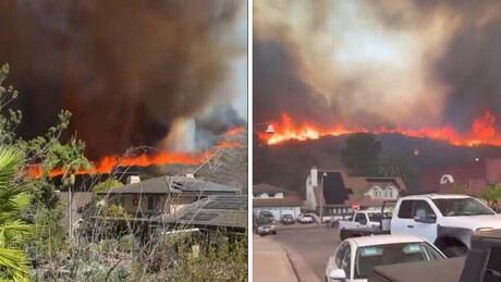 VÍDEOS: Incêndio florestal voraz consome bairros de luxo nos EUA