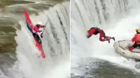 VÍDEO: Engolido por cachoeira — homem desaparece durante prática de canoagem