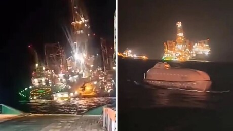 VÍDEOS: Gigantesca plataforma de petróleo afunda no mar com dezenas de trabalhadores