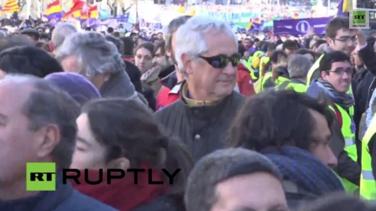 Live: Podemos-Marsch der Veränderung in Madrid