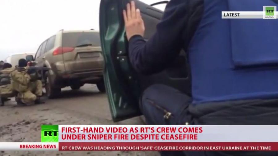 RT-Korrespondent berichtet über Angriff durch ukrainische Scharfschützen auf sein Team